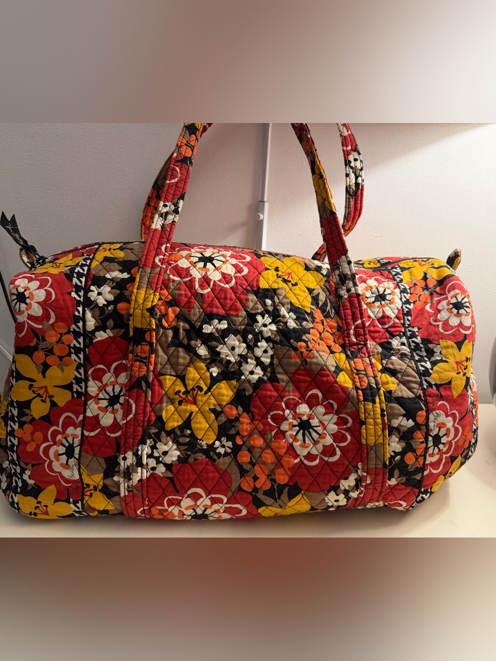 Vera Bradley Large Duffle Travel Bag in RETIRED Bittersweet Pattern.